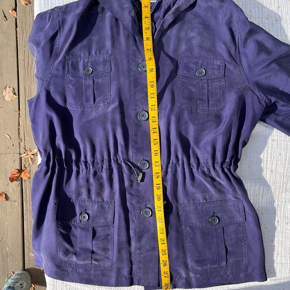 SPRING SALE! Chico’s light silk jacket, royal purple. Adjustable toggles - Picture 5 of 6